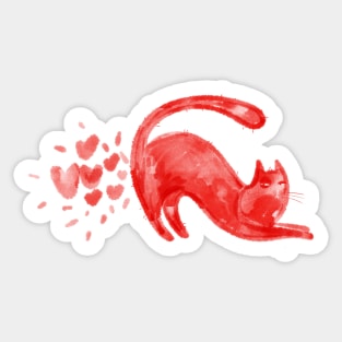 Narcissistic red cat and his lovely fart Sticker